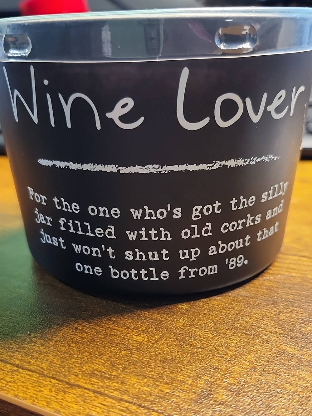 Wine Lover Black Decorative Candle